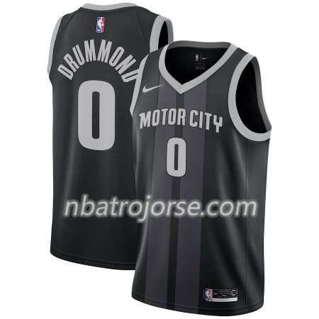 Män Detroit Pistons Tröja Andre Drummond 0 2018-19 Nike City Edition Svart Blå Swingman Män Detroit Pistons Tröja Andre Drummond 0 2018-19 Nike City Edition Svart Blå Swingman